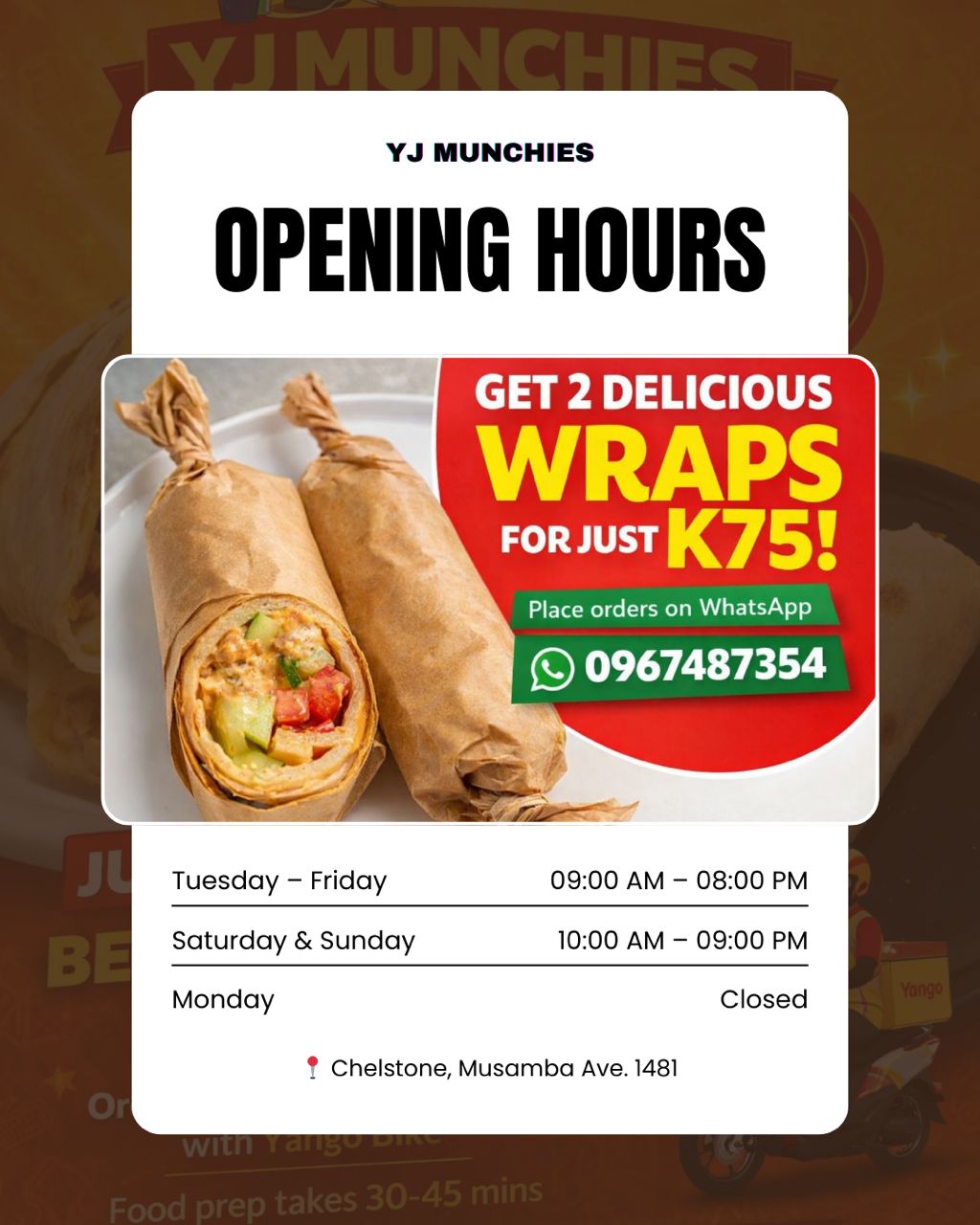 Get 2 Beef Or Chicken Wraps at K75